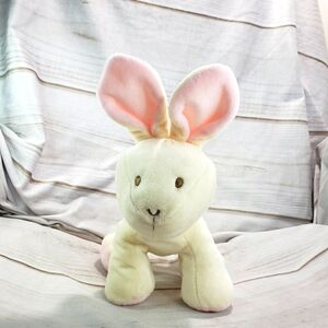 Kellytoy Rabbit Velour Rattle Plush Toy Crinkle Ears Cream Pink 8 Inch 2018